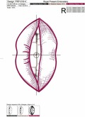 Contour Lips Machine Embroidery Design - 6 sizes