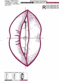Contour Lips Machine Embroidery Design - 6 sizes