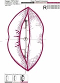 Contour Lips Machine Embroidery Design - 6 sizes