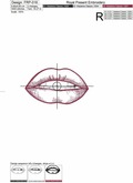 Contour Lips Machine Embroidery Design - 6 sizes