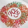 Corals frame machine embroidery design - 5 sizes