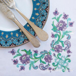 Large Emerald Floral Corner Machine Embroidery Design