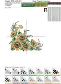 Corner sunflowers Machine Embroidery Design - 5 sizes