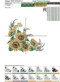 Corner sunflowers Machine Embroidery Design - 5 sizes