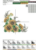Corner sunflowers Machine Embroidery Design - 5 sizes