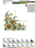 Corner sunflowers Machine Embroidery Design - 5 sizes