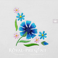 Cornflowers Corners Machine Embroidery Designs - 3 sizes