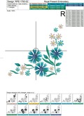 Cornflowers Corners Machine Embroidery Designs - 3 sizes