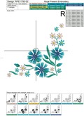 Cornflowers Corners Machine Embroidery Designs - 3 sizes
