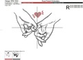 Couple in love hold hands Machine Embroidery Design - 4 sizes