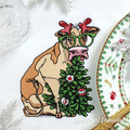 Cow with Christmas tree Machine Embroidery Design - 3 sizes