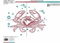 Sea Crab Machine Embroidery Design - 5 sizes