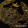 Crab with Crown Machine Embroidery Design - 8 sizes