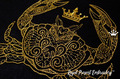 Crab with Crown Machine Embroidery Design - 8 sizes