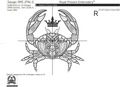 Crab with Crown Machine Embroidery Design - 8 sizes