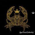 Crab with Crown Machine Embroidery Design - 8 sizes