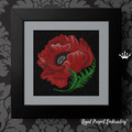 Red poppy flower Cross-stitch