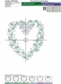 Cross-stitch Machine Embroidery Design Valentine Heart