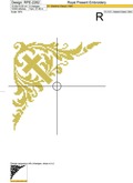 Cross with ornamental corner French cross Machine Embroidery Design - 3 sizes