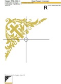 Cross with ornamental corner French cross Machine Embroidery Design - 3 sizes