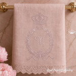 Crown and Laurel Wreath Monogram Frame Machine Embroidery Design – 2 Sizes