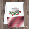 Cup with Cherries Machine Embroidery Design - 3 sizes