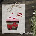 Cupcake Flag of Latvia Machine Embroidery Design