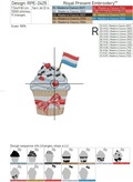 Cupcake Flag of the Netherlands Machine Embroidery Design