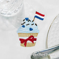 Cupcake Flag of the Netherlands Machine Embroidery Design