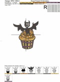 Cupcake Halloween Bat Machine Embroidery Design - 3 sizes