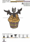 Cupcake Halloween Bat Machine Embroidery Design - 3 sizes