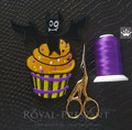 Cupcake Halloween Bat Machine Embroidery Design - 3 sizes