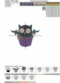 Cupcake Owl Halloween Machine Embroidery Design - 3 sizes