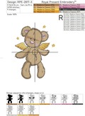 Cute Angel Teddy Bear Machine embroidery design - 4 sizes
