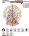 Cute Buddha Machine Embroidery Design - 2 sizes