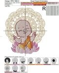 Cute Buddha Machine Embroidery Design - 2 sizes