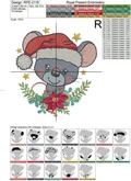 Cute Christmas Mouse Machine Embroidery Design - 2 sizes