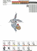 Cute Easter Bunny carries the basket