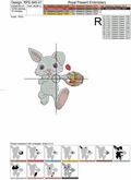 Cute Easter Bunny carries the basket with eggs FREE machine Embroidery Design