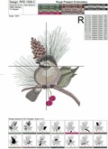Cute Grey Tit Machine Embroidery Design - 3 sizes