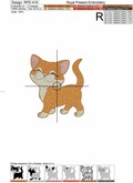 Cute Kitten walking proud Machine Embroidery Design - 2 sizes