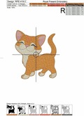 Cute Kitten walking proud Machine Embroidery Design - 2 sizes