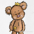 Cute Teddy Bear in a crown Machine embroidery design - 4 sizes