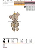 Cute Teddy Bear in a crown Machine embroidery design - 4 sizes