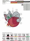 Cute cat on Christmas ball Machine Embroidery Design - 3 sizes