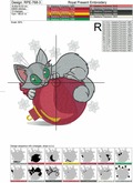 Cute cat on Christmas ball Machine Embroidery Design - 3 sizes