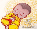 Cute meditating Buddha Machine Embroidery Design - 2 sizes