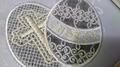 Cutwork Lace Machine Embroidery Design on tulle - Easter eggs