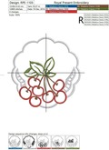 Cutwork machine embroidery design Cherries napkin - 3 sizes