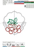 Cutwork machine embroidery design Cherries napkin - 3 sizes